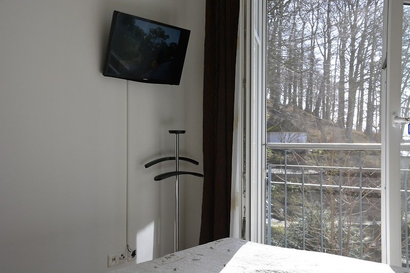 HD-TV im Schlafzimmer, Fenster mit Insektenschutz