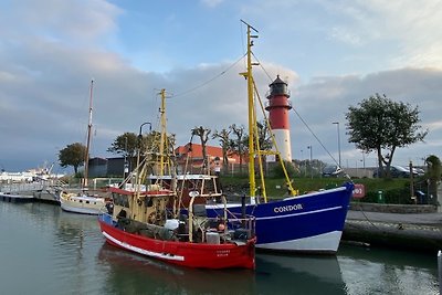 Strandstoel Büsum EXCLUSIEF, bij de haven