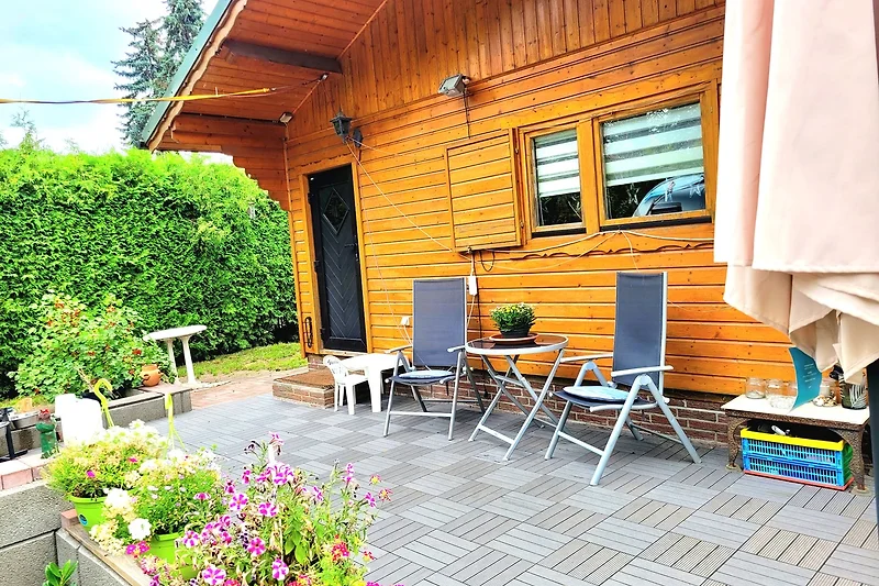 Uitzicht op de hut