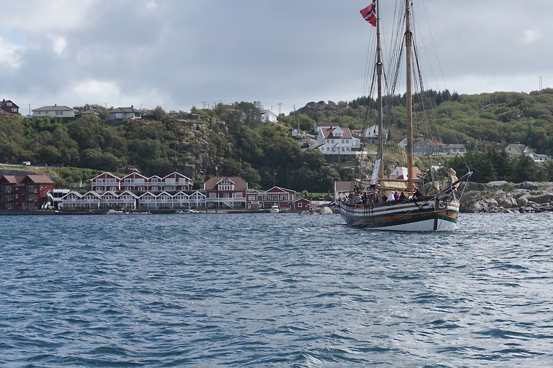 Blick auf die Fischerhütten