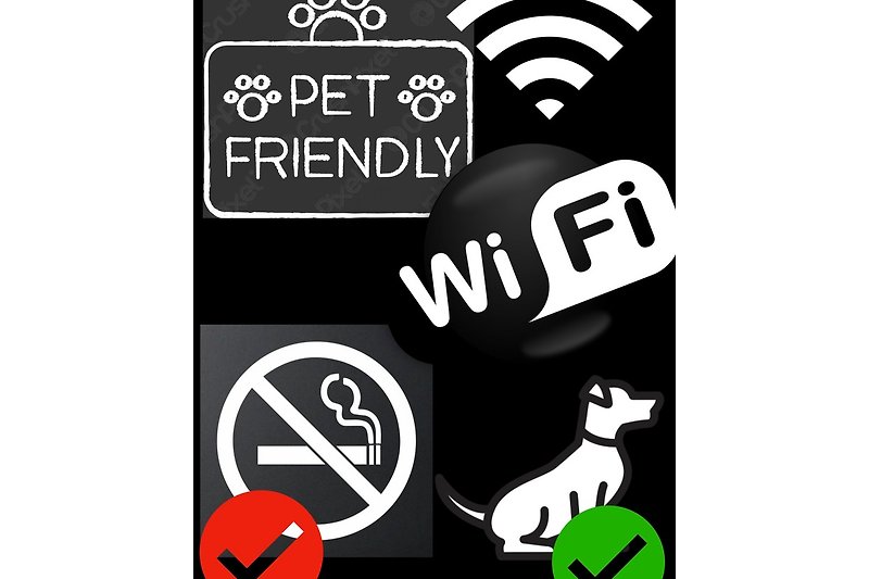 wifi aanwezig, honden welkom,  roken verboden.