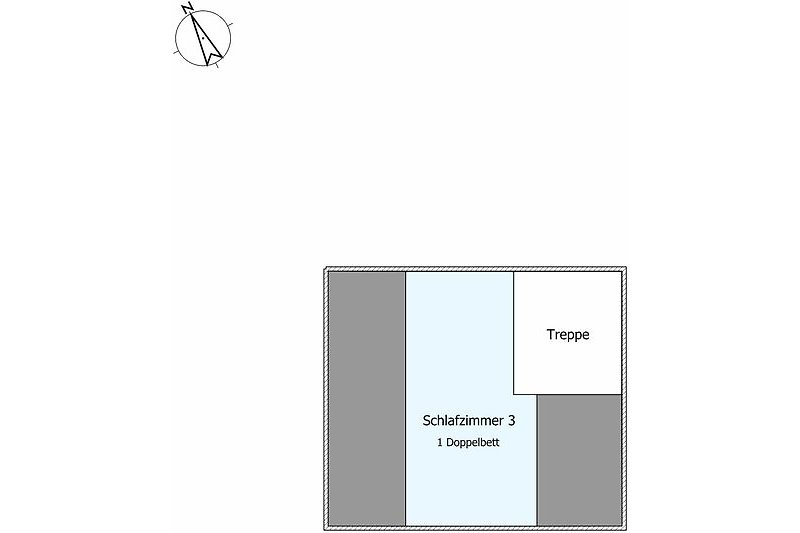 Im Spitzboden befindet sich ein Tagesbettzimmer, welches sich offen gestaltet zum Treppenhaus.