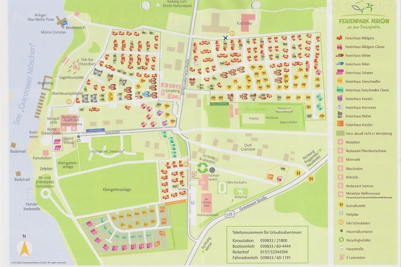 Parkplan mit Standort Ferienhaus