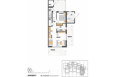 Eckapartment mit 2 Terrassen mit Parkplatz am...