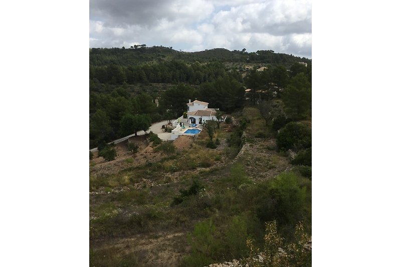 View of Casa Bella from the hills