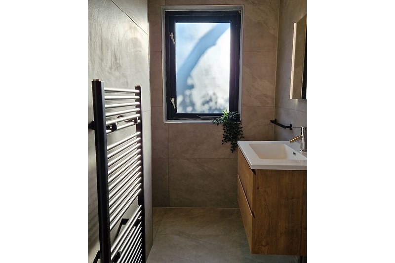 Modern bathroom with rain shower