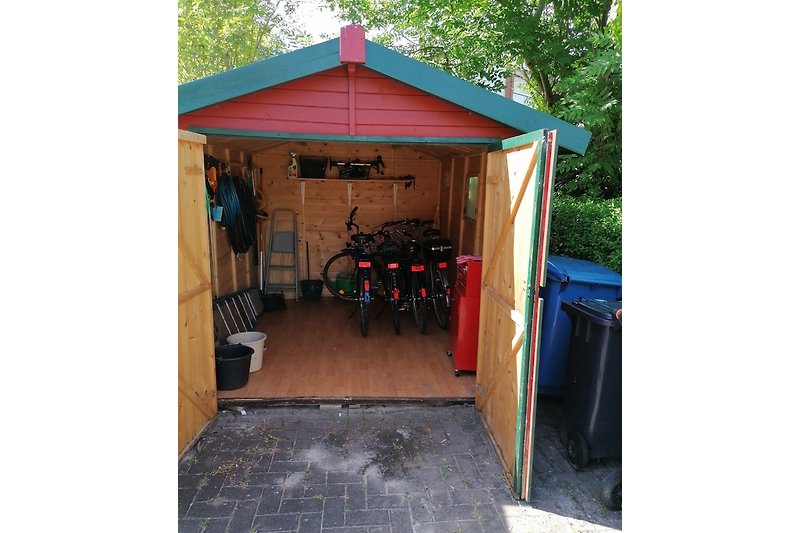 Abschließbare Hütte für Fahrräder