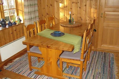 Cabina di legno sul lago Kesjön