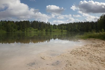 House by the lake in the Harz Mountains
