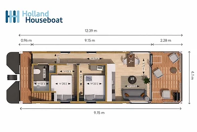 Luxuriöses Hausboot in Lemmer