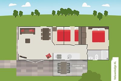 Veluwelodge XL mit Grillhaus für 6 + 6...