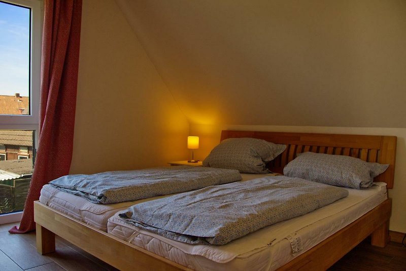 Doppelbett für 2 Personen in dem Ferienhaus auf der Insel Fehmarn
