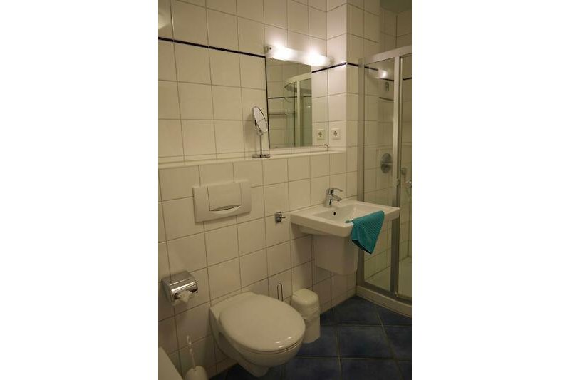 WC im Bad der Fewo direkt am Südstrand au Fehmarn
