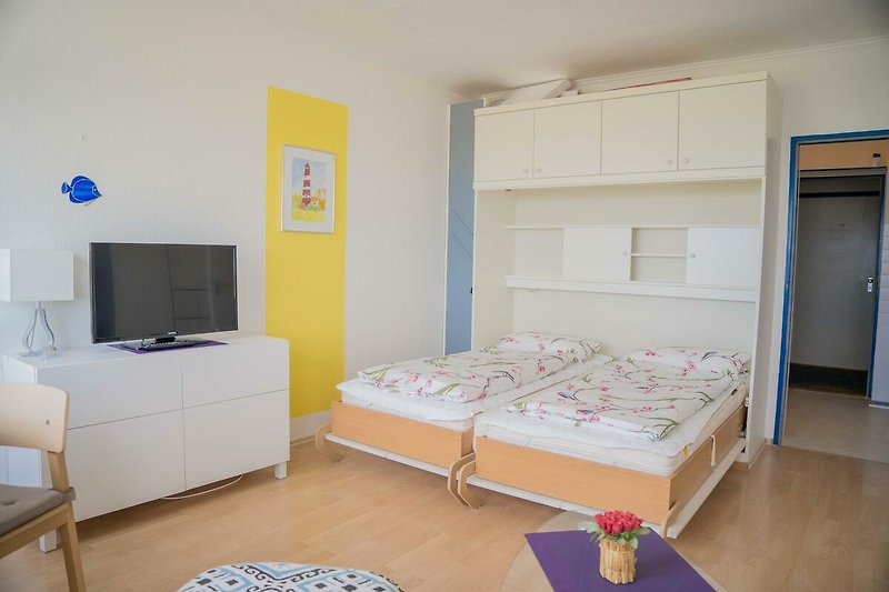 Doppelbett für 2 Personen in Ferienwohnung in Burgtiefe auf Fehmarn