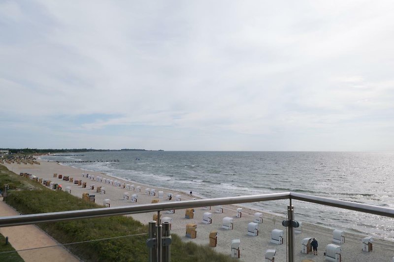 Aussicht vom Balkon der Inselblume 03 auf den Südstrand von Fehmarn