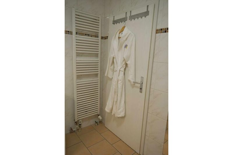 Handtuchheizung im Bad der Ferienwohnung auf Fehmarn