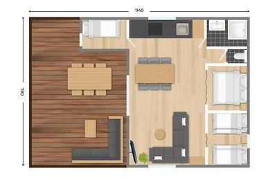 Rheezerlodge DeLuxe hoch | 6 personen