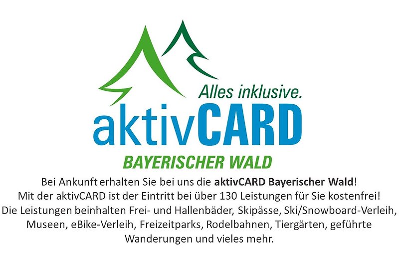 aktivCard Bayerischer Wald Inklusivleistungen