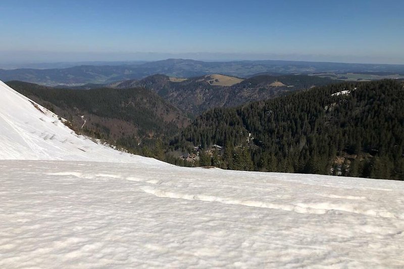 La cima del Feldberg con i suoi sentieri escursionistici, le piste da sci di fondo e gli impianti di risalita.
