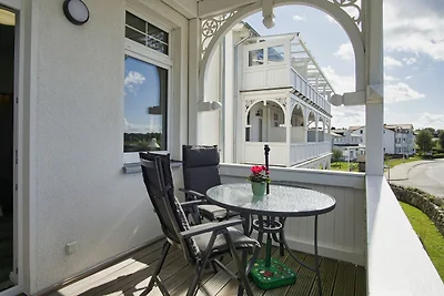 Haus Concordia FeWo13: Balkon, Boddenblick