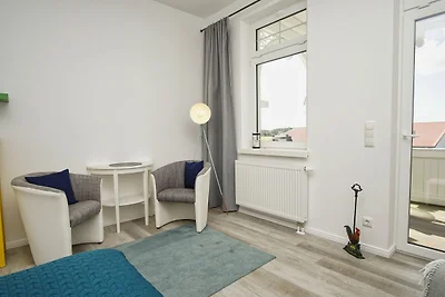 Haus Concordia FeWo13: Balkon, Boddenblick