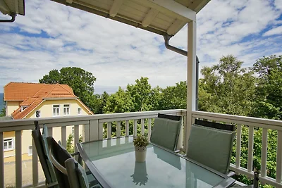 Villa Bergfrieden FeWo7: Balkon, Meerblick