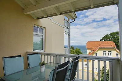 Villa Bergfrieden FeWo7: Balkon, Meerblick