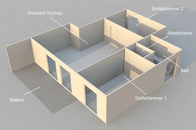 Villa Bergfrieden Süd FeWo3: Balkon