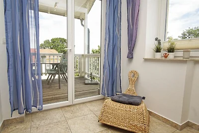 Villa Bergfrieden FeWo7: Balkon, Meerblick