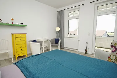 Haus Concordia FeWo13: Balkon, Boddenblick