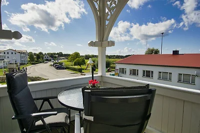 Haus Concordia FeWo13: Balkon, Boddenblick