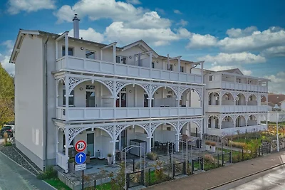 Haus Concordia FeWo13: Balkon, Boddenblick