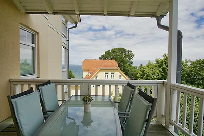 Villa Bergfrieden FeWo7: Balkon, Meerblick