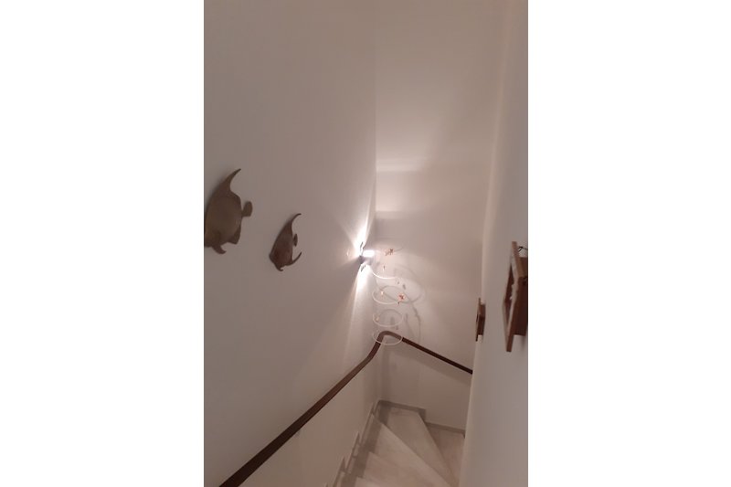 Separater Treppenhauseingang zur Ferienwohnung -Seepferdchen-