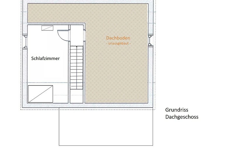 Grundriss Dachgeschoss (1 Zimmer)