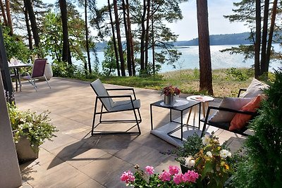 JW MAZURY Ferienhaus Żuraw mit Steg