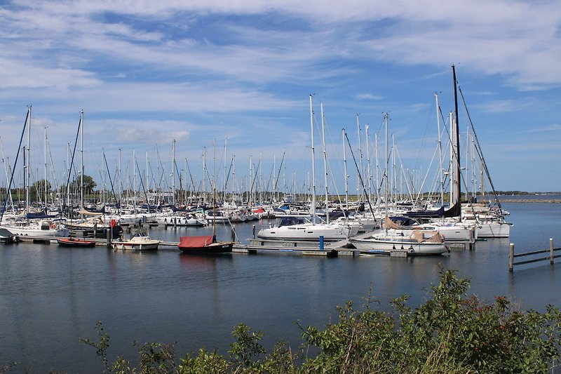 Prachtig uitzicht op het Grevelingenmeer met bootjes .