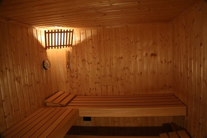 Sauna bietet Platz für 2 bis 4 Personen