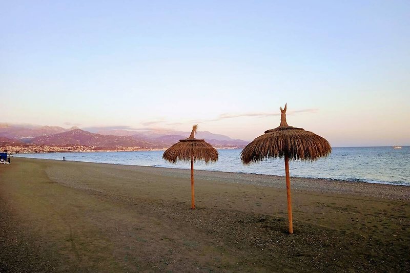 Schöner Strand mit Palmen, Torre del Mar