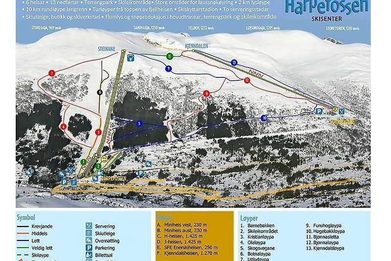 Harpefossen Ski Center has a complete offer for the whole family 45 min away. Des-Apr