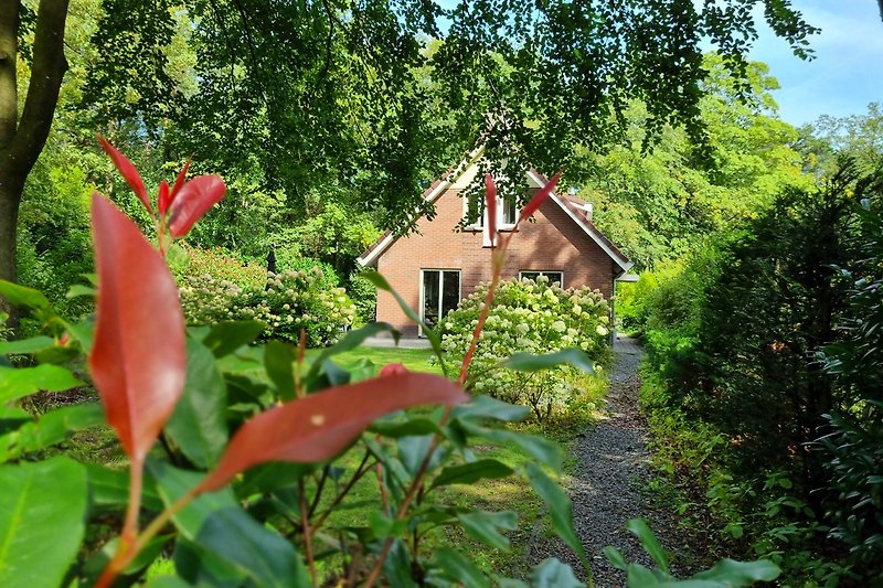 De bungalow ligt op een kleinschalig park net buiten Garderen, te midden in natuurgebied de Wildkamp.