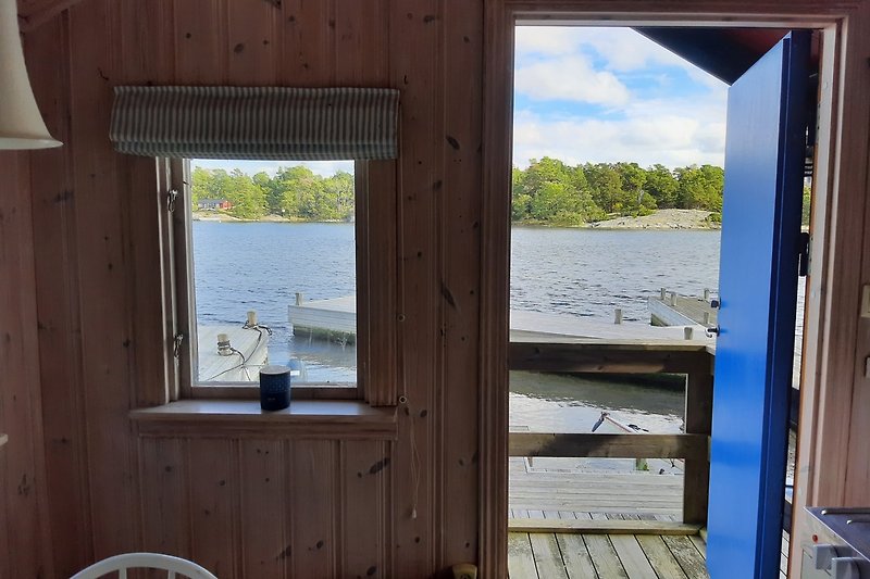 View from inside the cottage