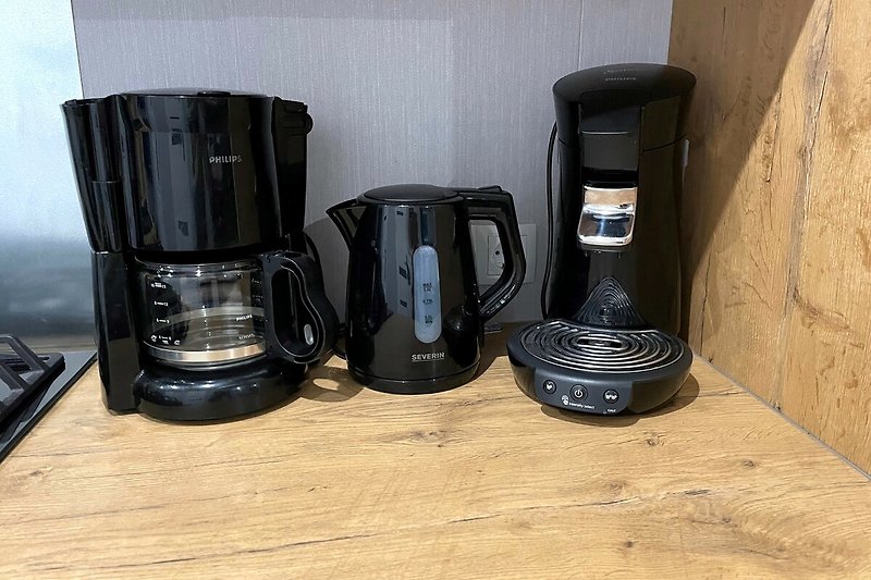 Filterkaffee, Tee und Senseo Kaffeepads stehen während Ihres Aufenthalts zur Verfügung