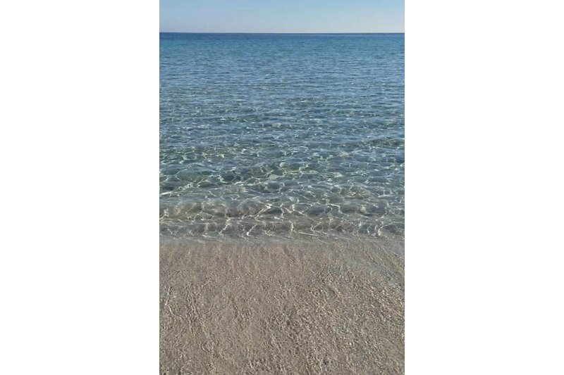 L'acqua azzurra della spiaggia dell'Isuledda