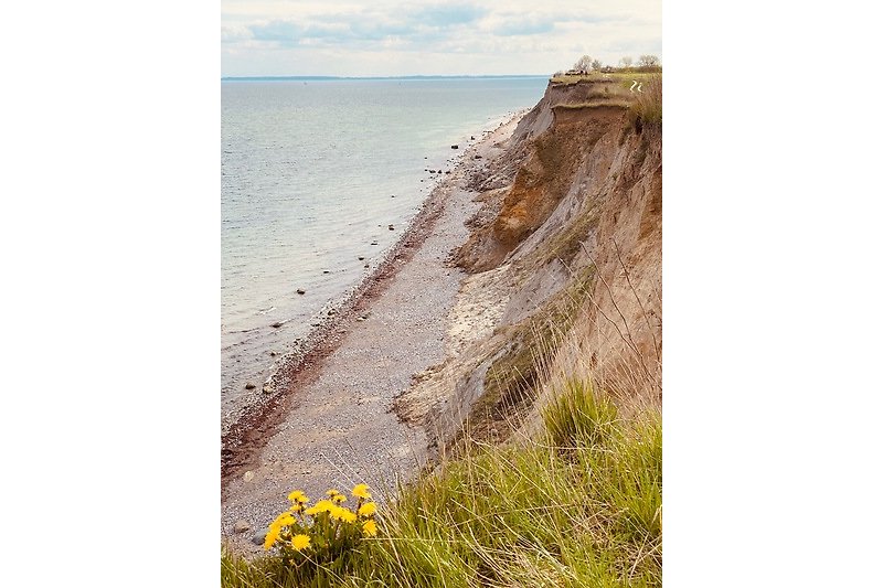 Schöne, reizvolle Steilküste mit Naturstrand an der Ostsee.