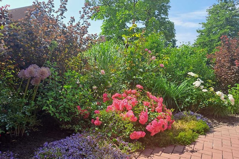 Kleiner Garten mit Blumenbeet