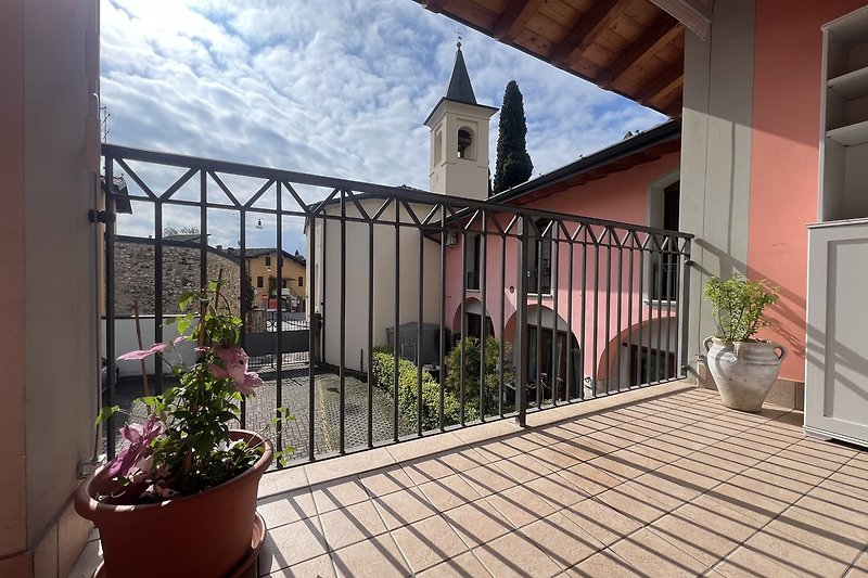 Aussicht vom Balkon in die Innenstadt