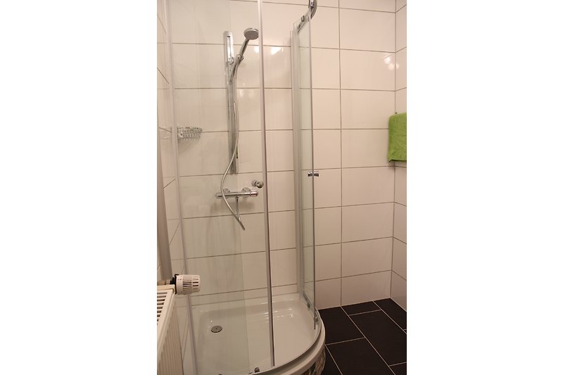 Die Dusche mit stilvollem Design und hochwertigen Armaturen.