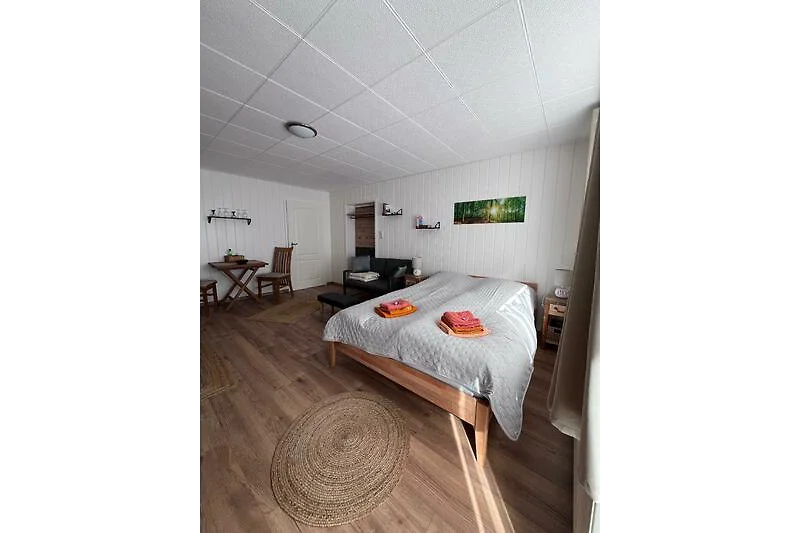 Gemütliches Wohn-und Schlafzimmer.