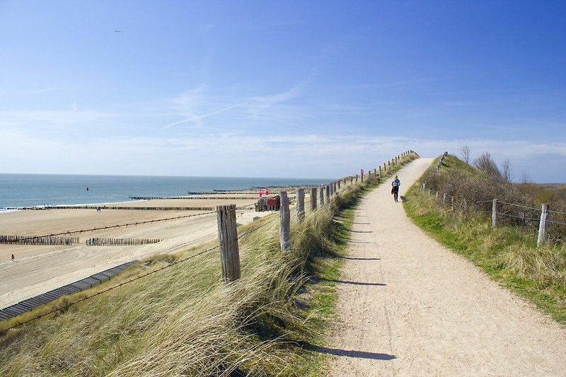 Die hohen Dünen von Zoutelande mit dem Südstrand und dem Meer dahinter